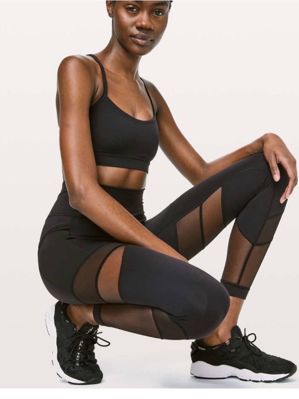 Lululemon Women’s Forget The Sweat Tights 25” Black Mesh Leggings- Size 6